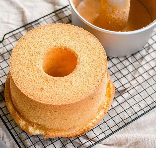 Vista 6 de Molde de pastel de comida de ángel de 6 pulgadas con parte inferior extraíble, molde redondo de aluminio para tartas de gasa, molde para hornear
