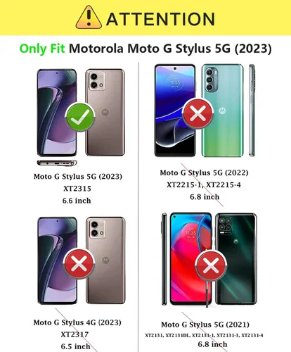 Vista 2 de Funda para Moto G Stylus 5G 2023, resistente 2 en 1 de doble capa híbrida de policarbonato duro y silicona suave a prueba de golpes, funda