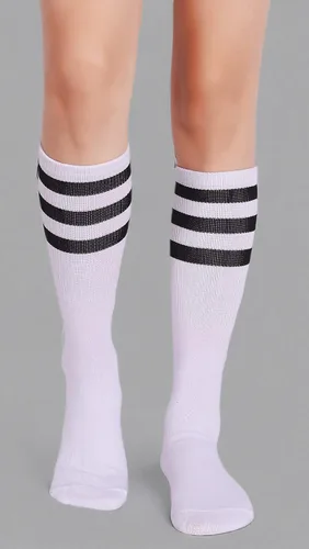 Vista 5 de Pareberry calcetines clásicos de algodón suave hasta la pantorrilla, estilo retro, blancos
