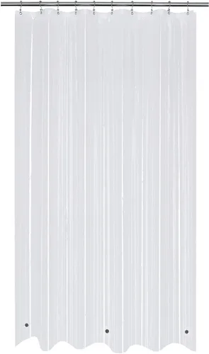Vista 15 de Mrs Awesome Forro para cortina de ducha de cabina estrecha de 32 x 72 pulgadas con 3 imanes, PEVA transparente, 8G, grueso y resistente