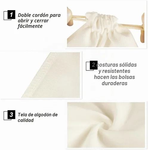 Vista 4 de HRX Package 20 bolsas de muselina de 5 x 7 pulgadas, bolsas de algodón con cordón para regalo, regalos de fiesta, joyas, bricolaje