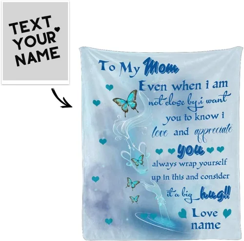 Vista 2 de Custom Blanket with Name Personalized to My Mom Soft Fleece Throw Blanket for Gifts (50 X 60 inches)
