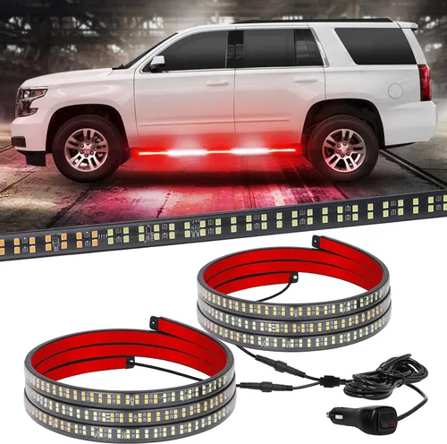 Vista 12 de XRIDONSEN - 2 luces estroboscópicas de 60 pulgadas para estribo, color ámbar, luces de emergencia 720 LED Exterior Flashing Warning Hazard Caution