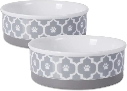 Vista 32 de Recipiente y contenedor para mascotas Bone Dry Lattice Collection, plato único, pequeño, 4.25x2 pulgadas, aguamarina