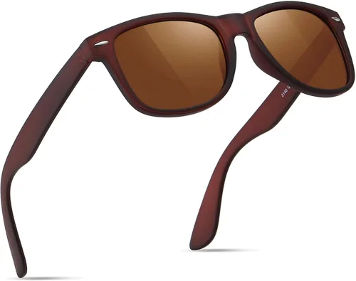 Vista 33 de FEIDUSUN Lentes de sol polarizados para hombre y mujer, lentes de sol retro negros para conducir, pescar, protección UV