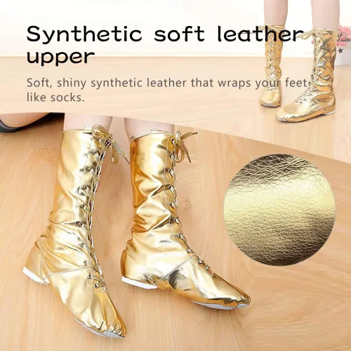 Vista 3 de HIPPOSEUS Women's Jazz Shoes Split Sole Ballet Training High Top Dance Boots for Men