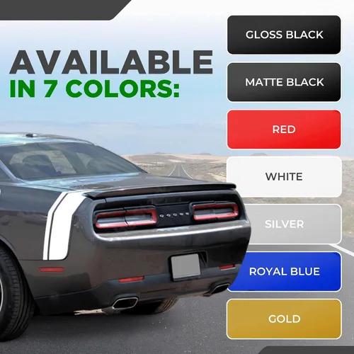 Vista 4 de Kit de calcomanías de vinilo de carreras para cinturón trasero, compatible con Dodge Challenger 2009-2025, Black Ghost Scat Pack Swinger, fabricado