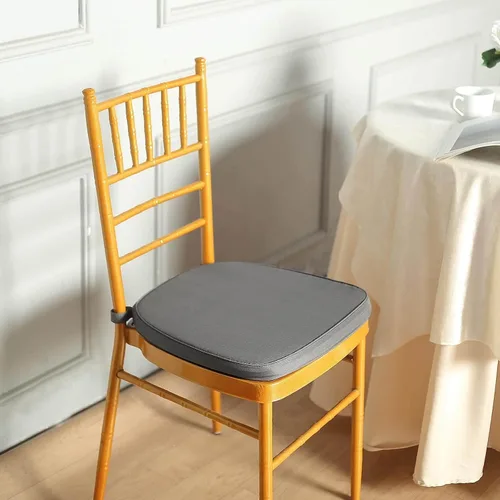 Vista 15 de Efavormart Cojín de 2" de espesor para silla Chiavari en negro, cojín de asiento de espuma con efecto memoria con lazos y funda extraíble