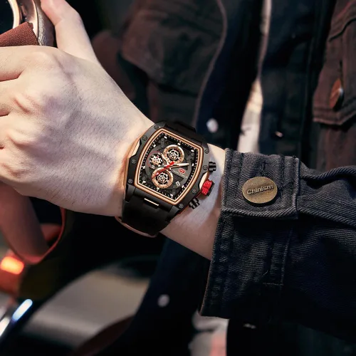 Vista 3 de MF MINI FOCUS Relojes de pulsera casuales únicos (cronógrafoimpermeableluminosocalendario) relojes de moda de banda de silicona para hombres