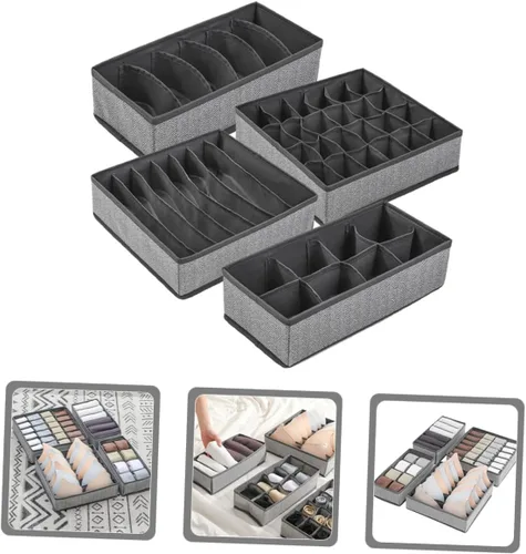 Vista 3 de ABOOFAN Organizador de ropa interior para armario, 12 unidades, sujetador, calcetines, ropa interior, caja de almacenamiento, organizadores