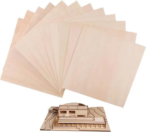 Vista 8 de Paquete de 12 hojas de tilo de 1/8 x 8 x 12 pulgadas, hojas finas de madera contrachapada para Cricut Maker, madera sin terminar para bricolaje