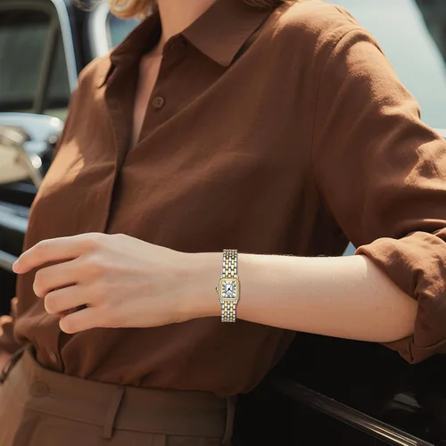 Vista 7 de Gold Watches for Women with Rectangular Case,Roman Dial,Vintage Bracelet,Water Resistant
