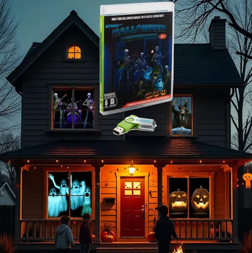 Vista 18 de AtmosFX® Spooky Halloween Hollusion Vol 1 Decoración digital en USB Incluye 8 efectos de video Atmosfx para Hallloween