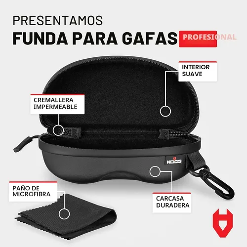 Vista 2 de NoCry - Funda para gafas de seguridad resistente al agua con clip - Soporte grande y resistente para gafas de sol semiduras para hombres y mujeres