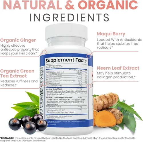 Vista 9 de Zen Nutrients SkinVite Suplemento natural para la piel para mujeres, hombres y adolescentes, brotes hormonales y suplemento de apoyo para la piel