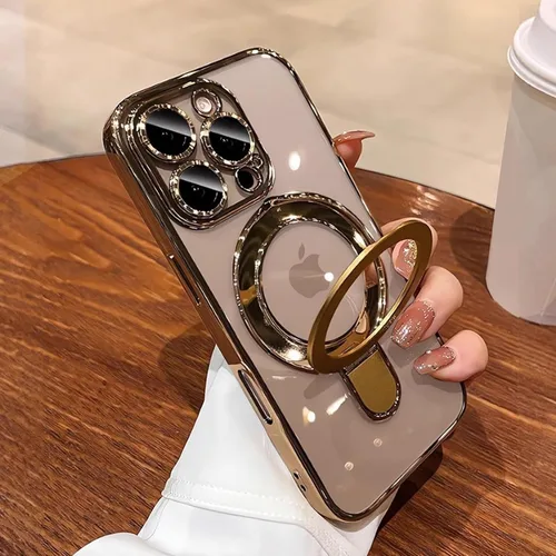 Vista 11 de Funda magnética para iPhone 14 Pro con soporte invisible, protector de lente de cámara integrado, a prueba de golpes