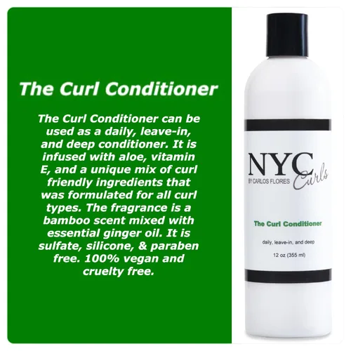 Vista 2 de NYC Curls The Curl Acondicionador Acondicionador diario, sin enjuague y profundo para cabello rizado, enrollado y ondulado 3 productos en uno