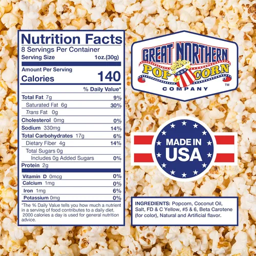Vista 7 de Paquetes de palomitas de maíz de 8 onzas – Pre-medidos, estilo de cine, granos todo en uno, sal, paquetes de aceite para máquinas de palomitas