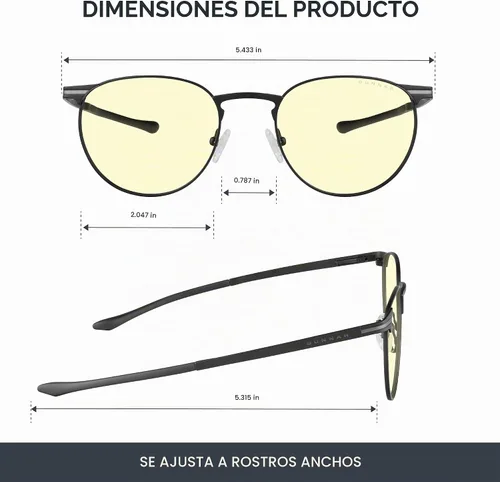 Vista 2 de GUNNAR - Gafas prémium para juegos y computadora - Bloquean el 65% de la luz azul - Mateo, Ónix y tinte ámbar