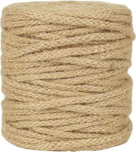 Vista 10 de Tenn Well Cordel de yute de 0.197 in, cuerda natural trenzada de 100 pies, cordel grueso para manualidades, envoltura de regalos, jardinería