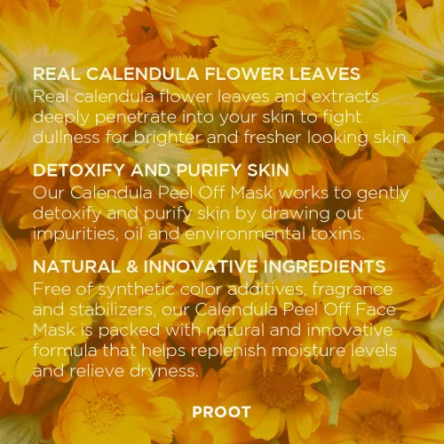 Vista 4 de Máscara de caléndula, con suero iluminador con infusión de hierbas, formulada con hojas y extractos de flores de caléndula reales, cuidado coreano