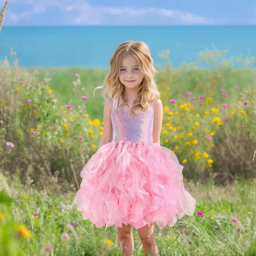 Vista 4 de Vestido tutú de lentejuelas para niñas, vestidos de cumpleaños, vestido de fiesta de lentejuelas brillantes, vestido de princesa de tul
