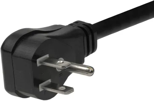Vista 3 de Cable de alimentación estándar NEMA 5-15P a C13 de 2 pies 18AWG en ángulo recto en ambos lados
