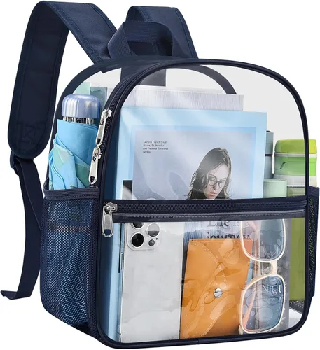 Vista 28 de Mochila transparente USPECLARE aprobada para estadio 12×6×12, Bolso transparente resistente al agua para eventos de estadio, conciertos, trabajo
