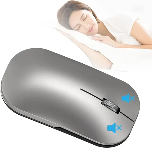 Vista 2 de Ratón inalámbrico Bluetooth para MacBook/Windows/Android Tablet/iPad/Mac/Laptop/PC/Computadora, modo dual recargable (BT5.2 y 3.0 y 2.4G USB) Ratón