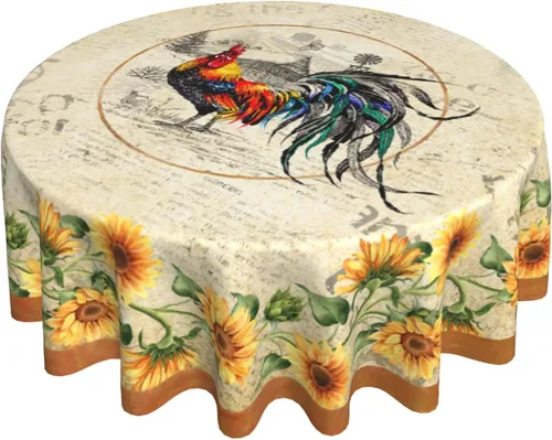Vista 26 de Giwawa Mantel de Mesa Redondo con Bandera de EE. UU., Mantel Americano con Estrellas, Mariposas, Círculo, 152 cm. Mantel del 4 de julio, Día