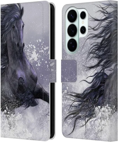 Vista 138 de Head Case Designs Officially Licensed Laurie Prindle A Morgan Christmas Western Stallion Leather Wallet Case Compatible with Samsung Galaxy A07 4G