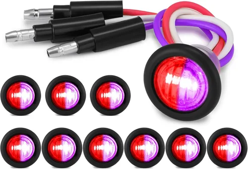 Vista 9 de D13 3/4 marcador lateral de doble revolución LED luces de marcador ámbar a azul con indicadores de enchufe de bala y luces LED de señal de giro