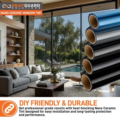 Vista 6 de Snapguard Solutions 70% VLT Nano Ceramic Home Window Tint - Rollo de película adhesiva de privacidad para puertas de oficina residencial, ventanas