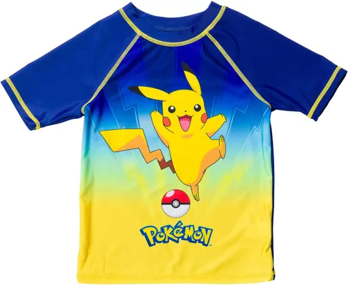 Vista 3 de Pokemon Bulbasaur Charmander Squirtle Pikachu - Conjunto de traje de baño para niños pequeños a grandes, Azul