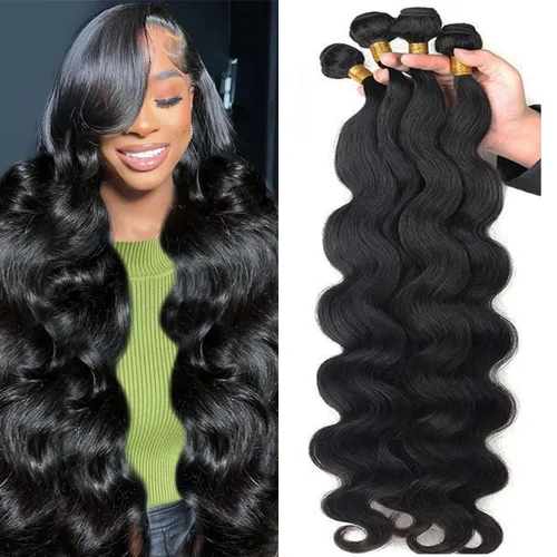 Vista 24 de 3 manojos de cabello humano 12A, ondulado, 100% sin procesar, cabello humano virgen brasileño de tejido rápido (14, 16, 18 pulgadas)