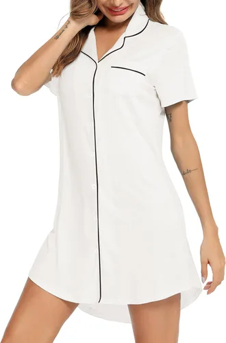 Vista 2 de Senert Nightgowns for Women ShortLong Sleeve Sleep Shirt Button Down Night Gowns Maternity Pajamas Nursing Dress Sleepwear