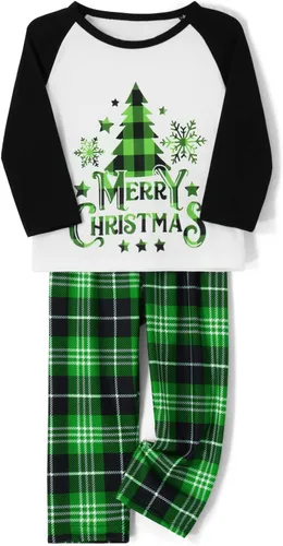 Vista 4 de Conjuntos de pijamas familiares de Navidad. Juego de pijamas iguales para bebes, adultos y niños, ropa de dormir de Navidad, juegos de pijamas