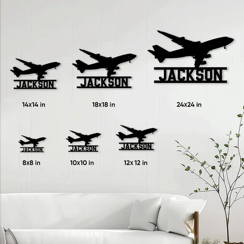 Vista 4 de Letrero de metal de piloto personalizado, decoración de pared con nombre personalizado para porche, patio, valla, oficina o dormitorio, regalo único