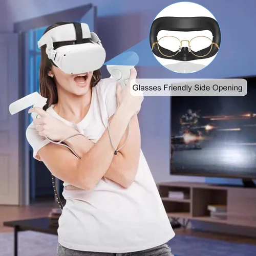 Vista 8 de SUPERUS Correa para la cabeza y almohadilla de silicona para la cara compatible con accesorios OculusMeta Quest 2, mayor comodidad y mantiene tus