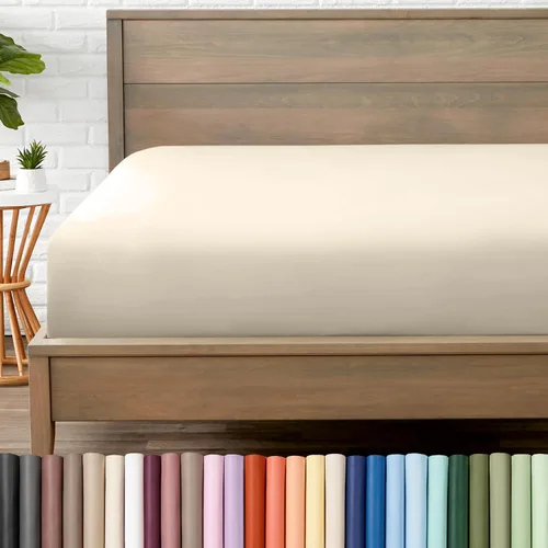 Vista 9 de Bare Home - Sábana bajera de microfibra 1800 muy suave y duradera, para colchones altos tamaño individual, color blanco Deep Pockets 6 to 15