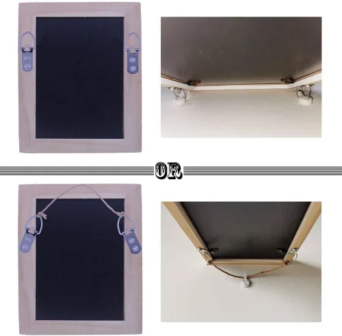 Vista 5 de Ganchos de fotos de anillo en D resistentes con tornillos, 20 piezas de accesorios grandes y anchos para colgar fotos, 2 agujeros para pinturas