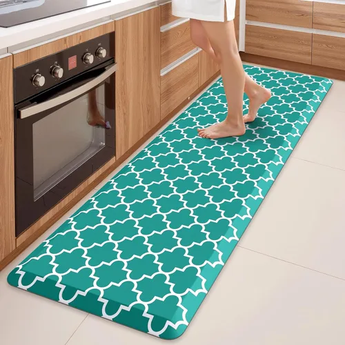 Vista 70 de WISELIFE Tapete de cocina acolchado antifatiga, 17.3 x 28 pulgadas, antideslizante, resistente, de PVC, ergonómico, impermeable, cómodo