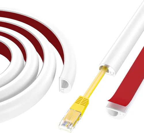 Vista 9 de Ocultacables de Pared de 39", Cubiertas de Cables de Silicona Autoadhesivas para Cables en la Pared, Ocultacables para TV de Montaje en Pared, Kit
