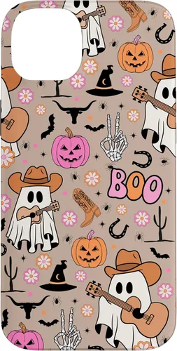 Vista 14 de Funda retro occidental para iPhone 11 Pro Max Fantasma Fantasma Vaquero de Halloween