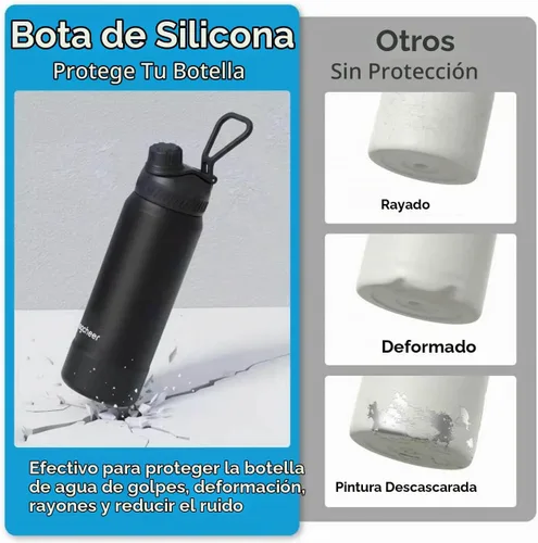 Vista 7 de Botella de agua aislada de 24 onzas, acero inoxidable al vacío de doble pared, diseño de boca ancha, botella reutilizable a prueba de fugas