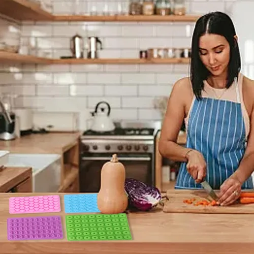 Vista 6 de 10 piezas de caramelo de silicona mini dinosaurio oso corazón forma de dona alta baja temperatura resistente con goteros para dulces de bricolaje