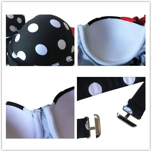 Vista 4 de Traje de baño vintage con aros y cintura alta para mujer, bikini