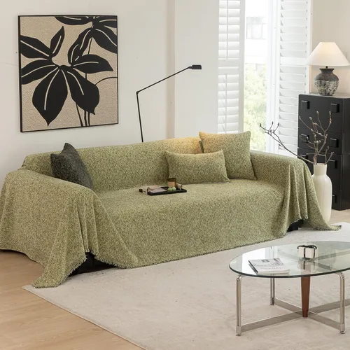 Vista 9 de DREAMINGO Funda de Sofá de Chenilla Beige Bohemia Geométrica Jacquard para Sofá de 3 Cojines Antideslizante Seccional Forma de L para Perros