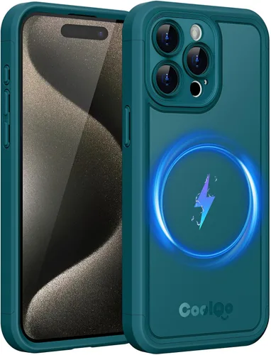 Vista 18 de COOLQO Funda magnética para iPhone 12, doble capa mate resistente a los arañazos, color negro