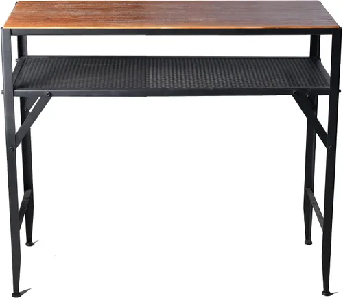 Vista 4 de Mesa de bar de 47 pulgadas de alto, mesa de bar de altura de barra, mesa de bar para sofá, mesa de centro rectangular para cocina y comedor, tubo